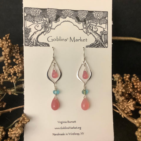 Pink Teardrop earrings