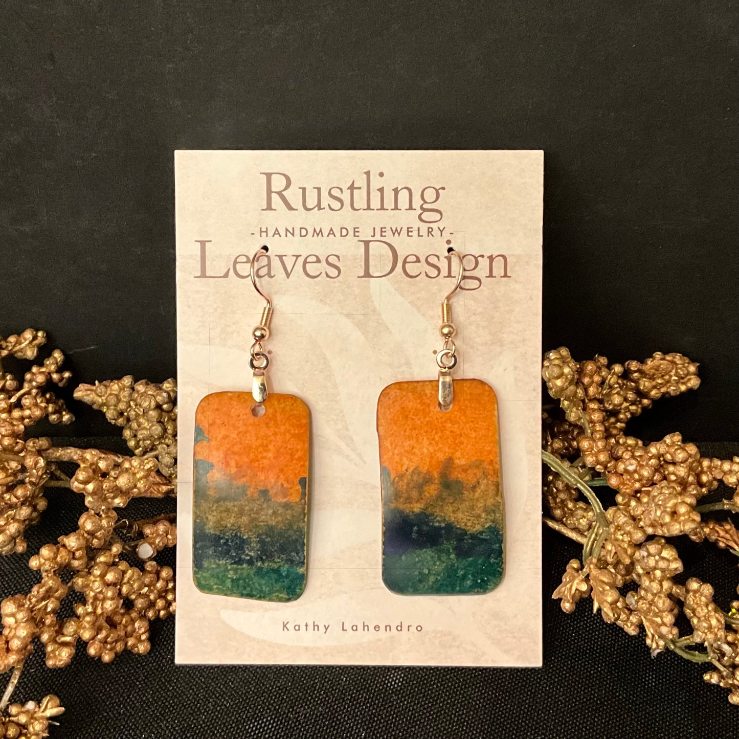 Landscape Sunset Rectangle Earrings