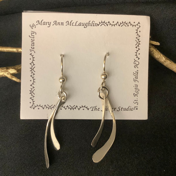 Double Crescent Drop Earrings