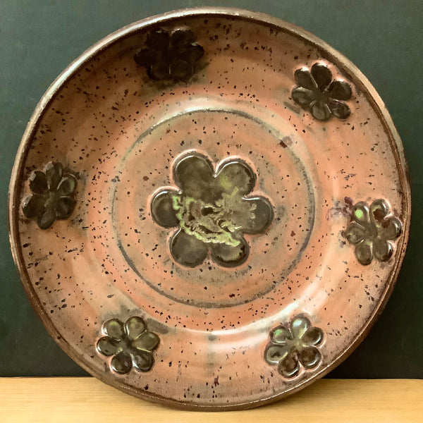 Shallow Bowl with Embossed “Retro” Flowers