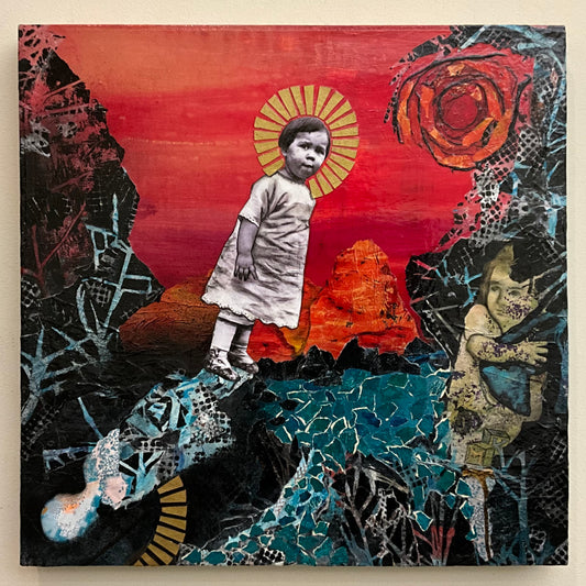 “St. Catherine Goes Walkabout”” Original Mixed Media Artwork