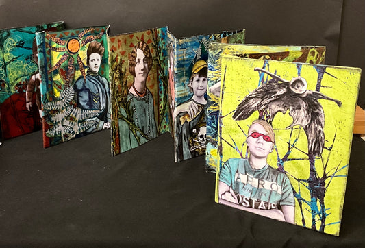 “UGH” Original Mixed Media Concertina Notebook