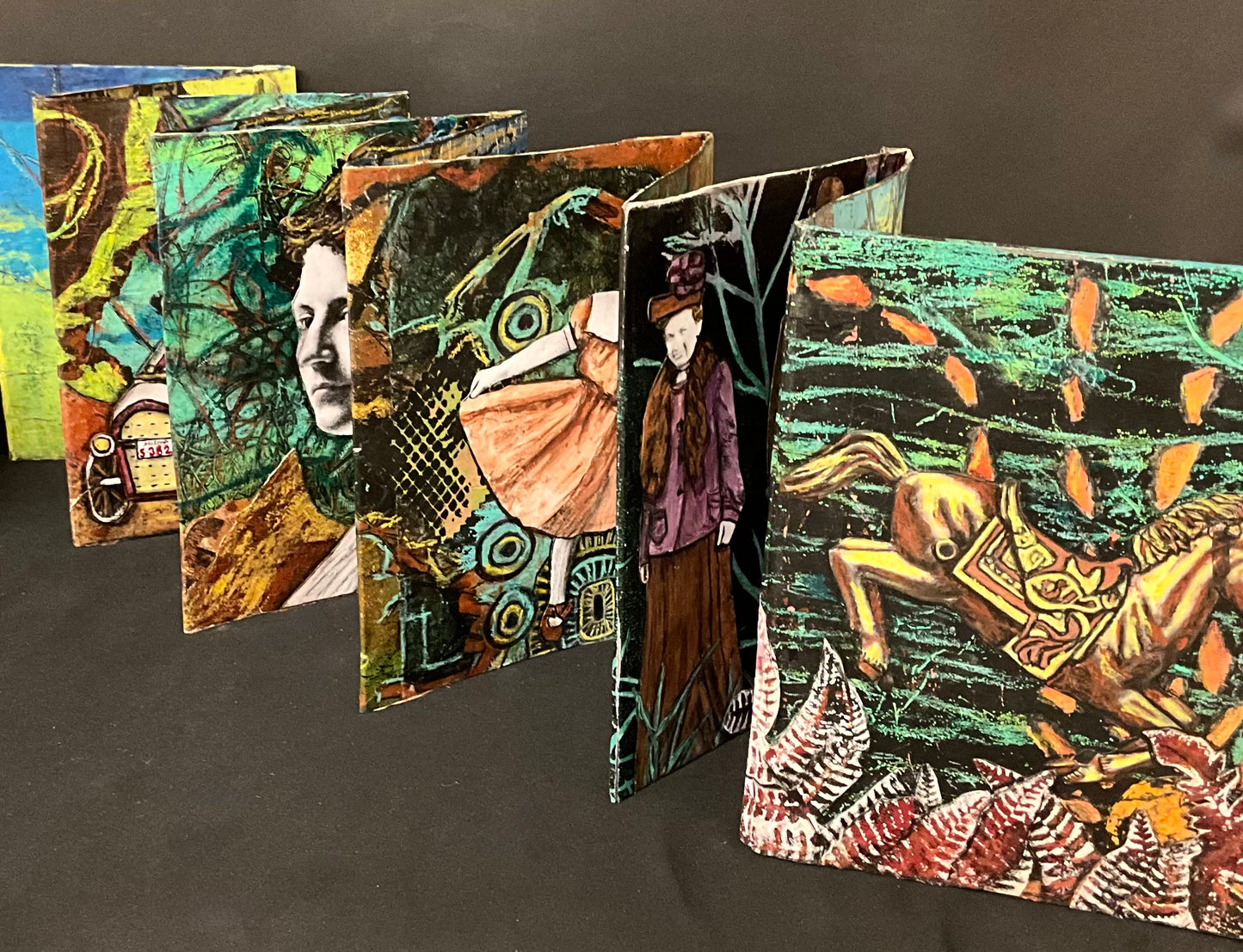 “UGH” Original Mixed Media Concertina Notebook