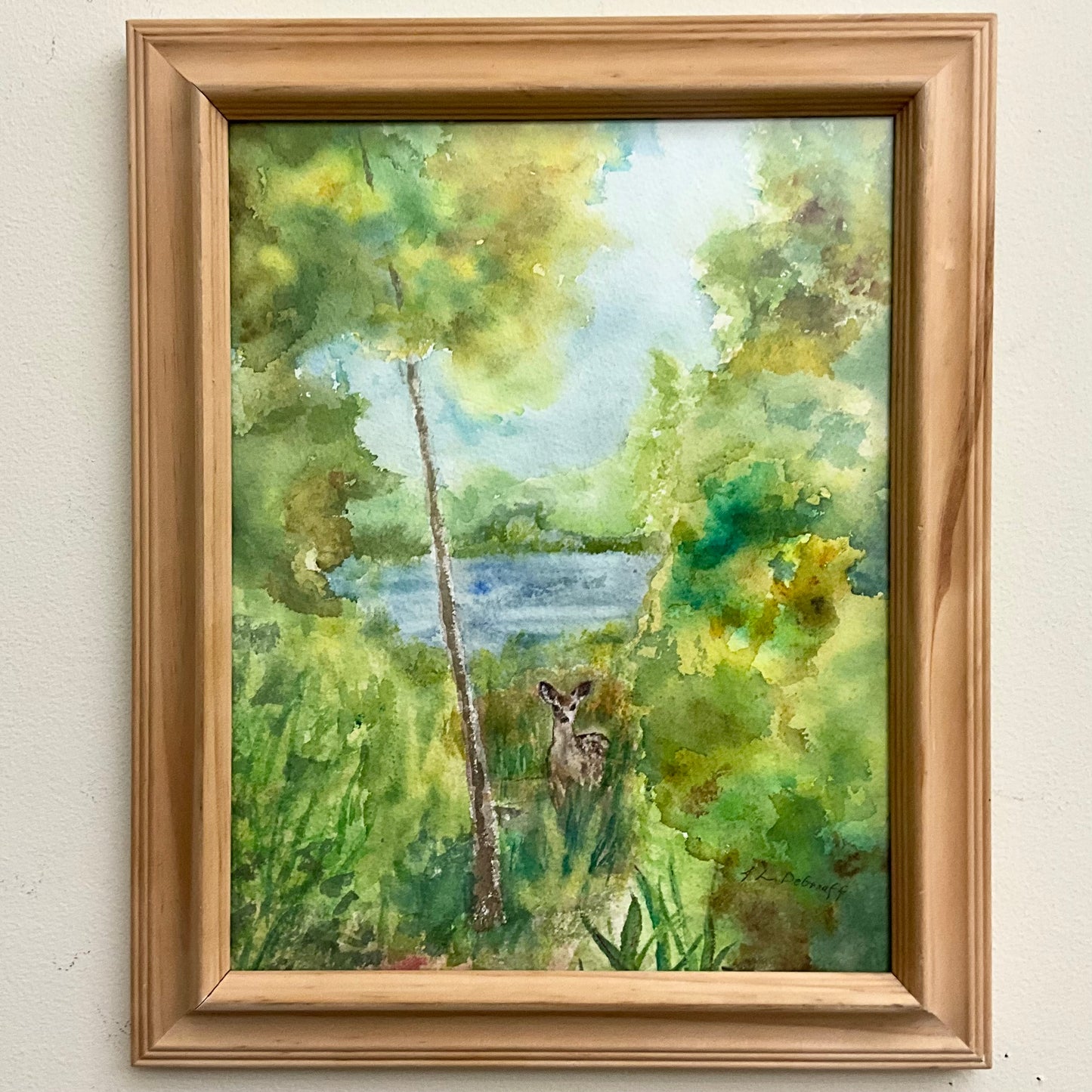 “The Deer” Original Framed Watercolor
