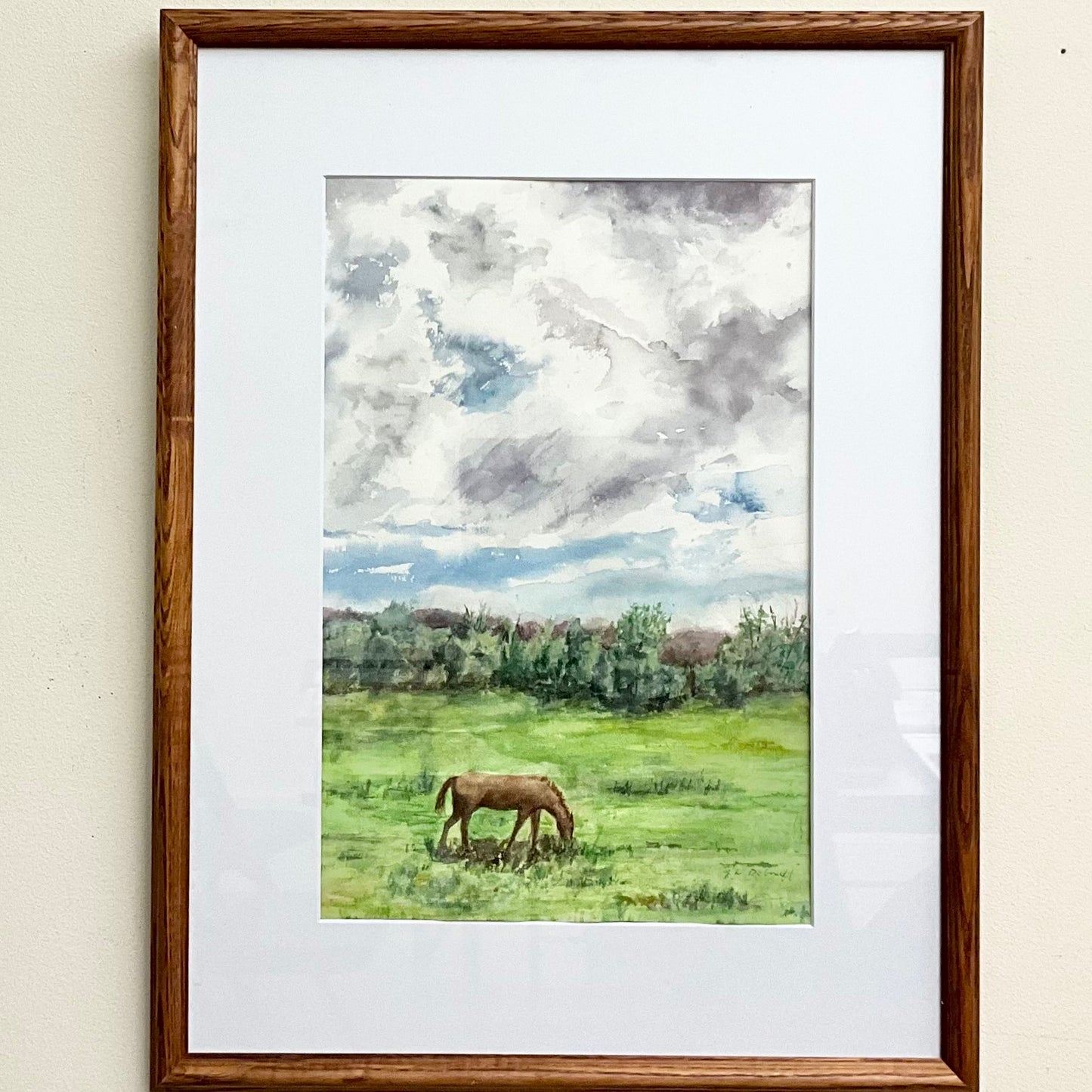 “Grazing” Original Framed Watercolor