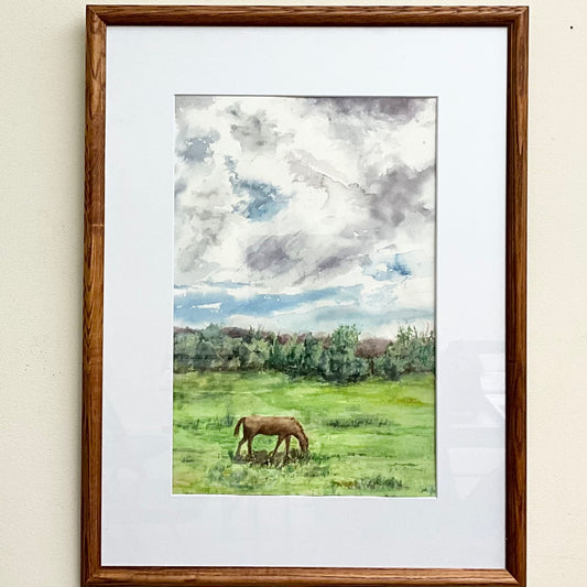 “Grazing” Original Framed Watercolor