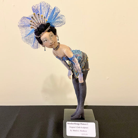 “Moulin Rouge Dancer #1 Original Cloth Needle Sculpture