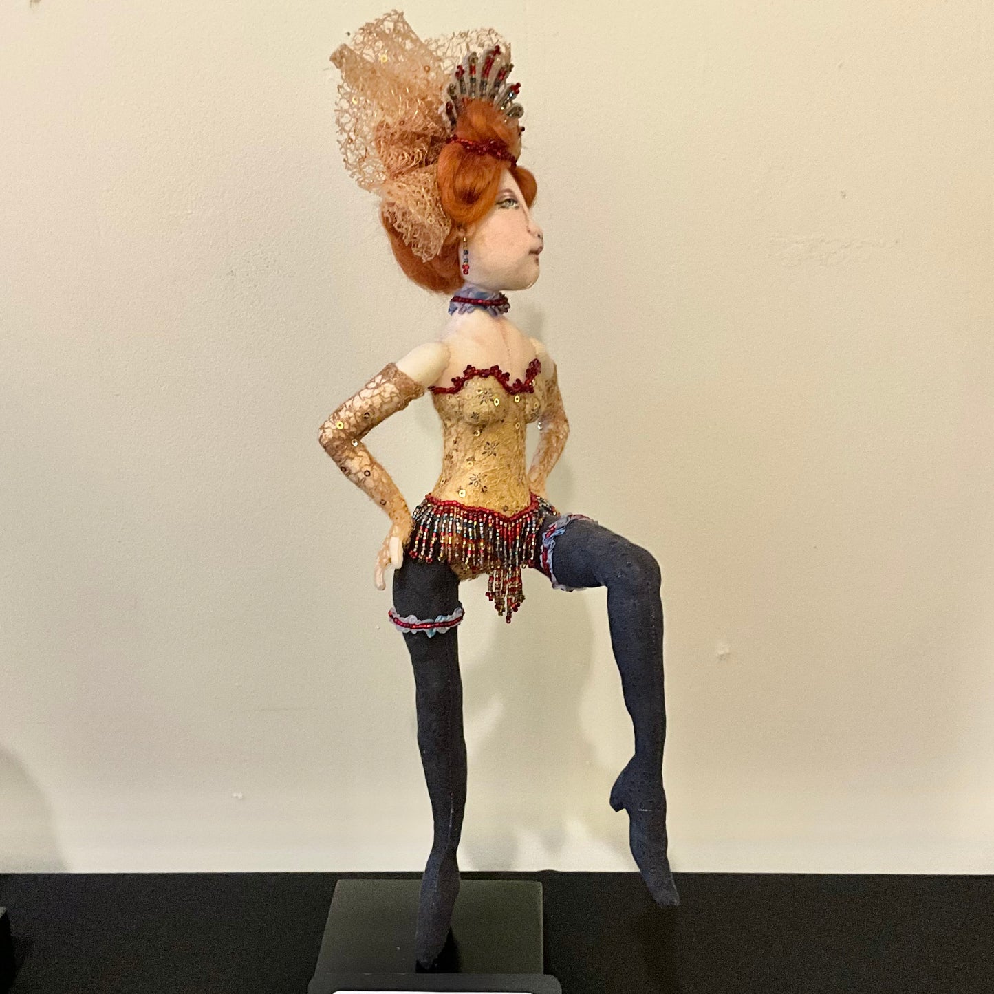 “Moulin Rouge Dancer #3 Original Cloth Needle Sculpture