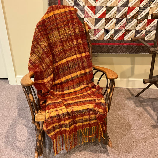 Handwoven Mohair Throw - Golden Harvest