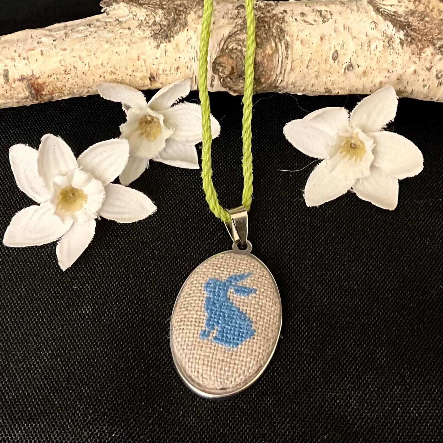 Petit Point Rabbit Pendant