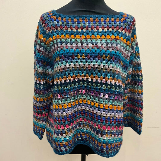 Granny Stitch Sweater in Multi-colors
