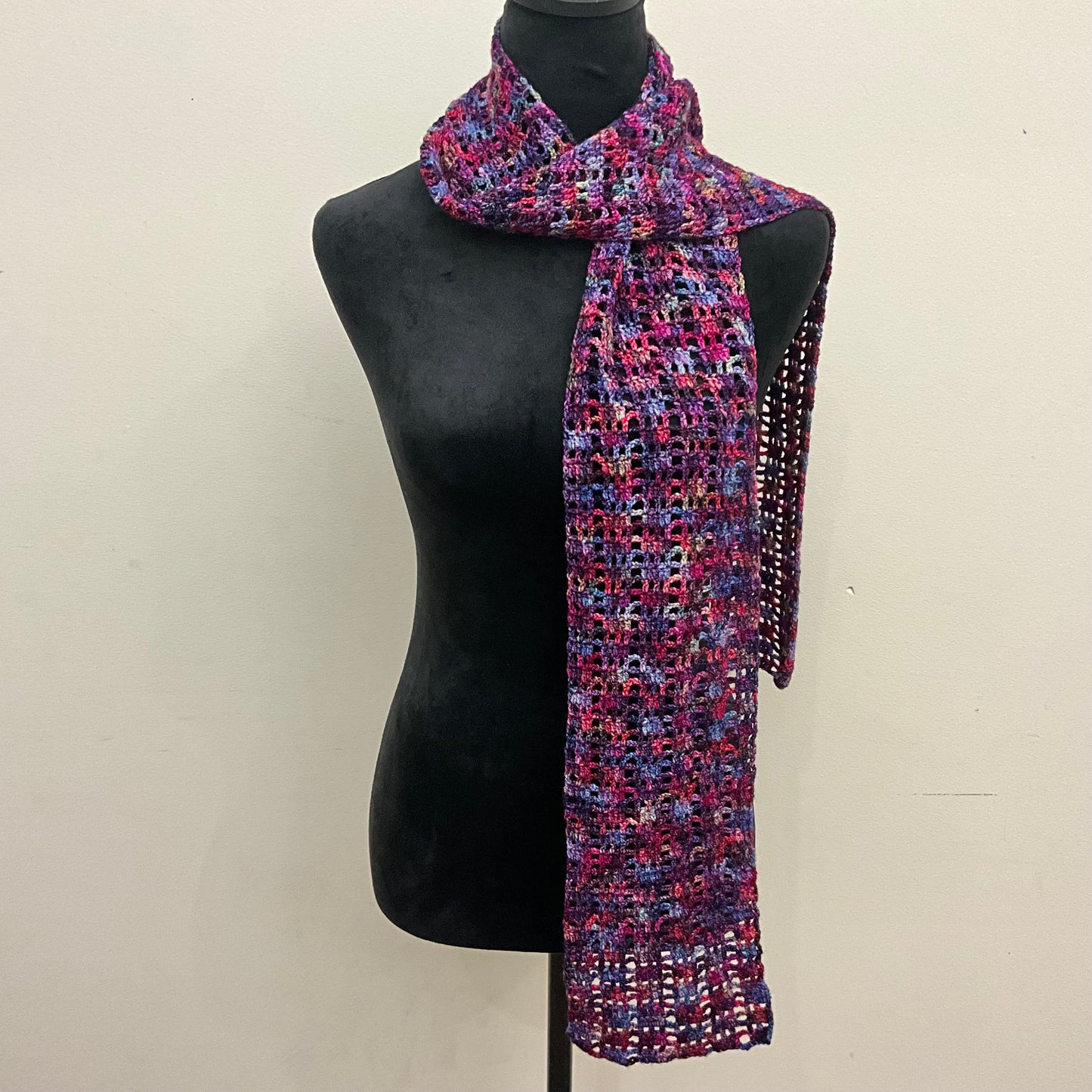 Crochet Scarf in Jewel Tones