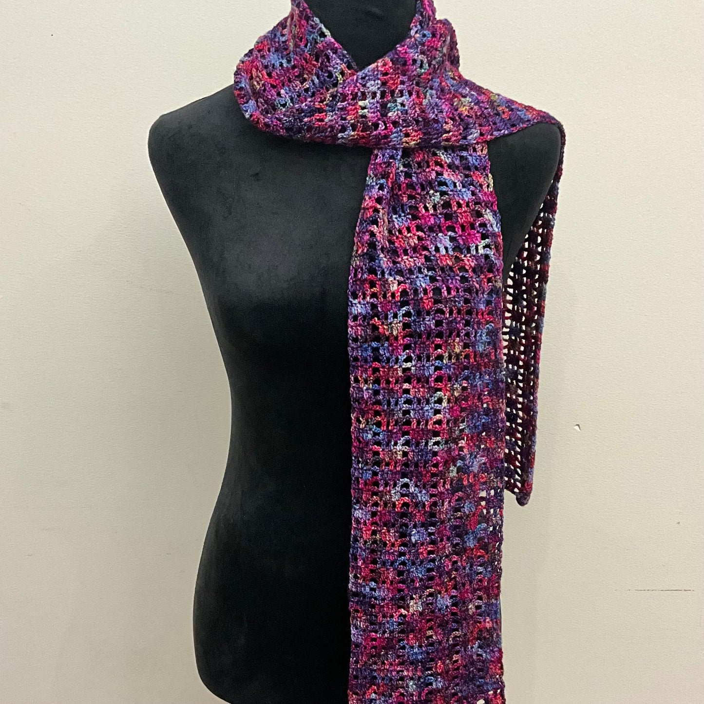 Crochet Scarf in Jewel Tones