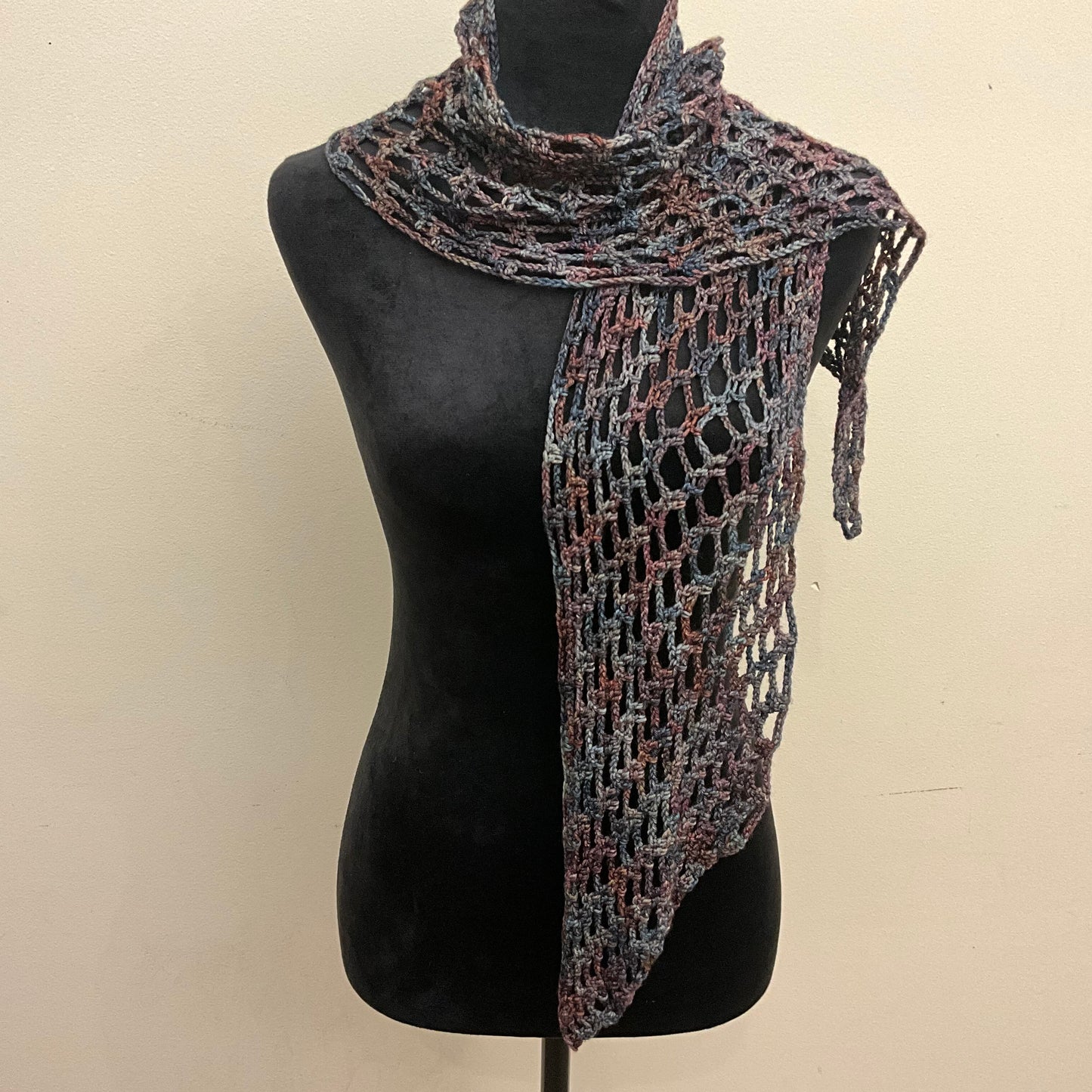 “Artfully Simple” Angled Scarf in Muted Tones