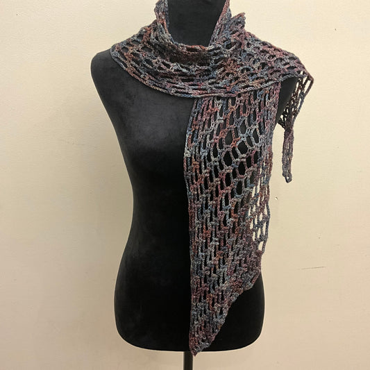 “Artfully Simple” Angled Scarf in Muted Tones
