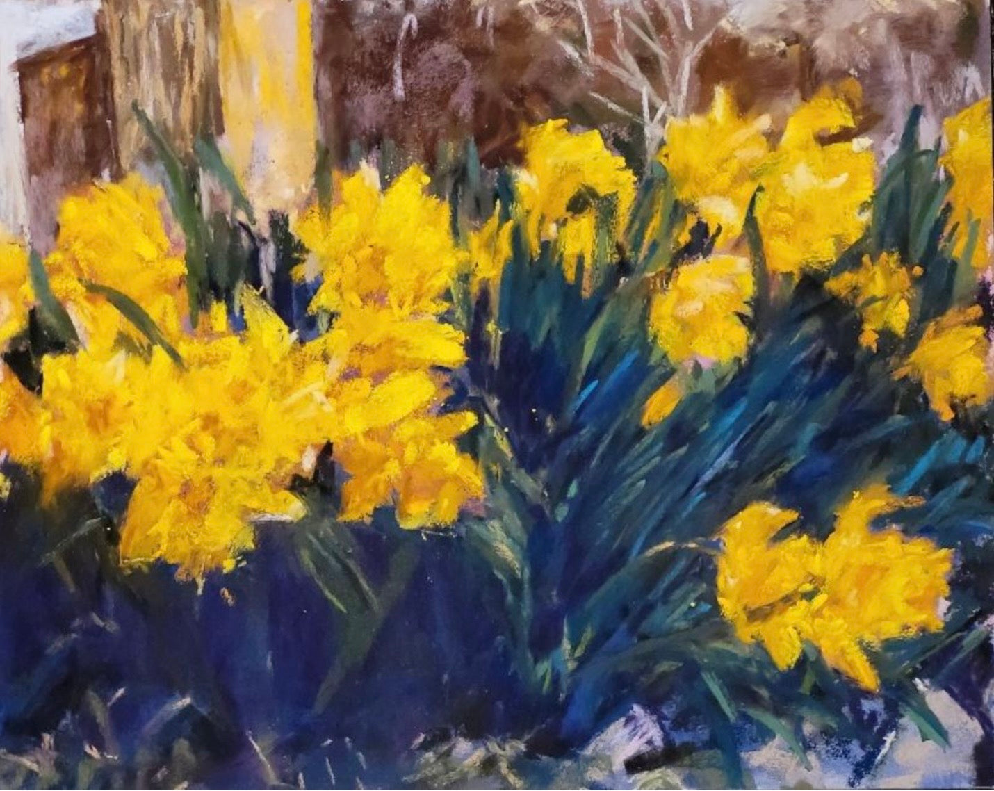 Sunbathed Daffodils #1 - Original Pastel