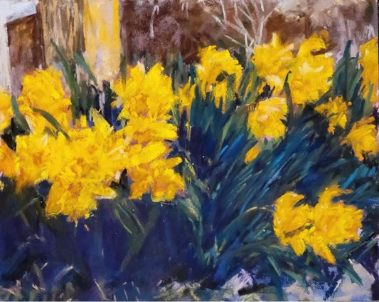 Sunbathed Daffodils #1 - Original Pastel