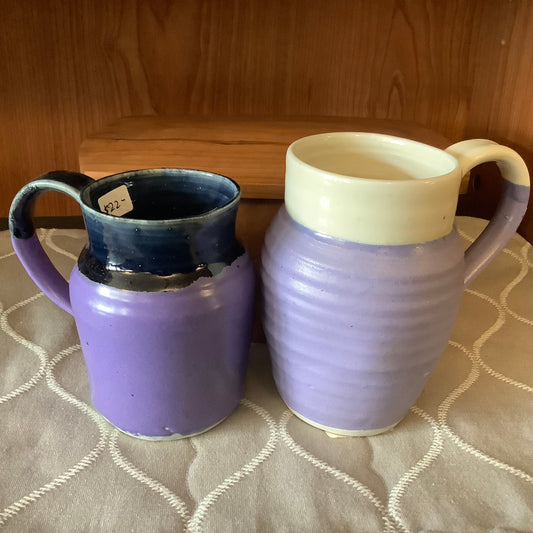 Mug Stoneware Purple with Natural Rim