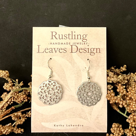 Scalloped Pewter Disc Earrings