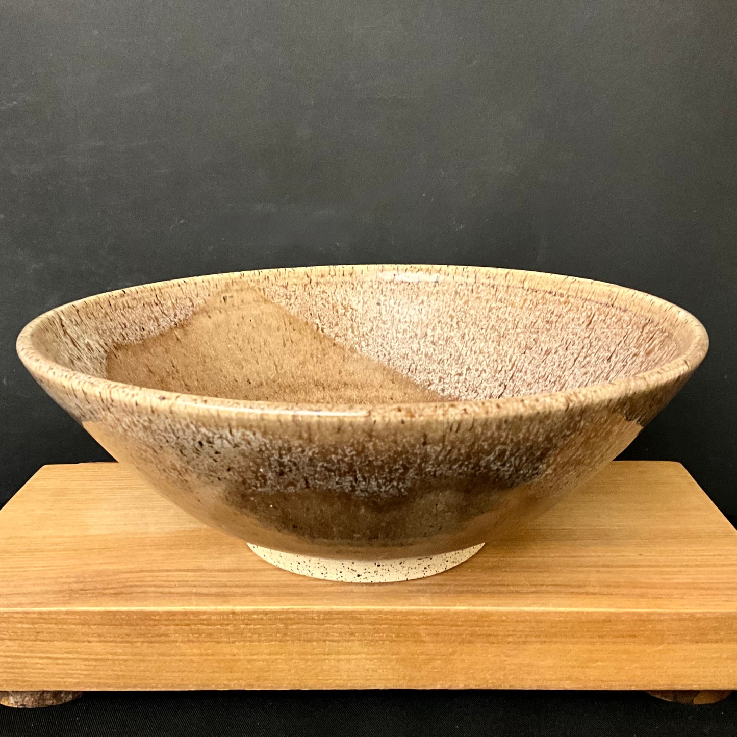 Serving Bowl Brown with Dark Splashes