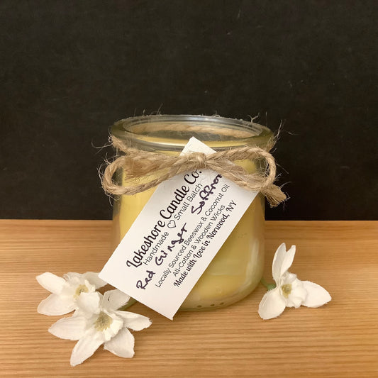 Beeswax Glass Jar Candle, Red Ginger Saffron