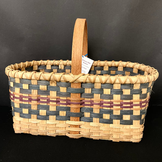 Market Basket w Burgundy, Gold & Blue Details