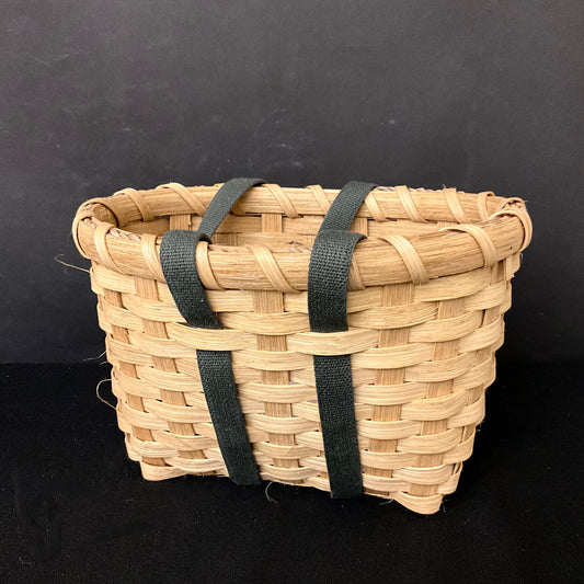 Mini Tote Basket with Dark Khaki Straps
