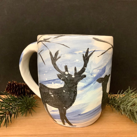 Mug Winter Scene with Deer