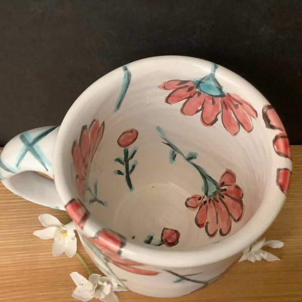 Mug with New Red Flower Design