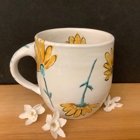 Mug with New Orange Flower Design