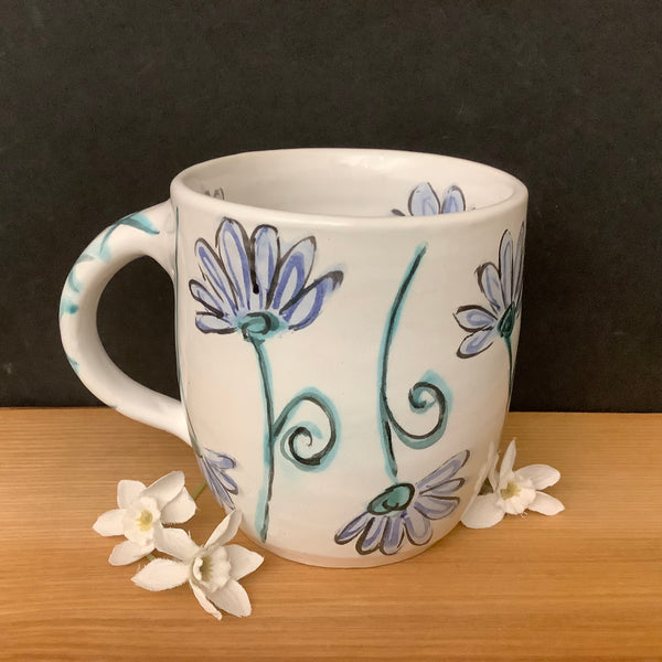 Mug with New Blue Flower Design