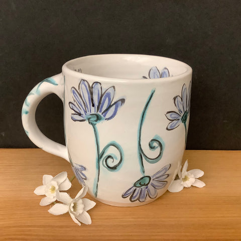 Mug with New Blue Flower Design