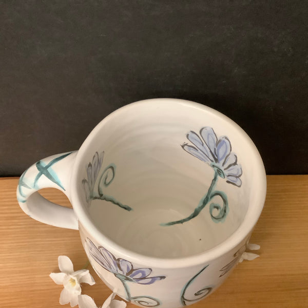 Mug with New Blue Flower Design