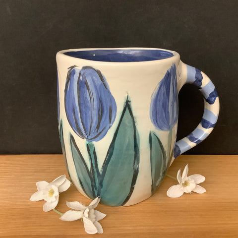 Mug with New Blue Tulip Design