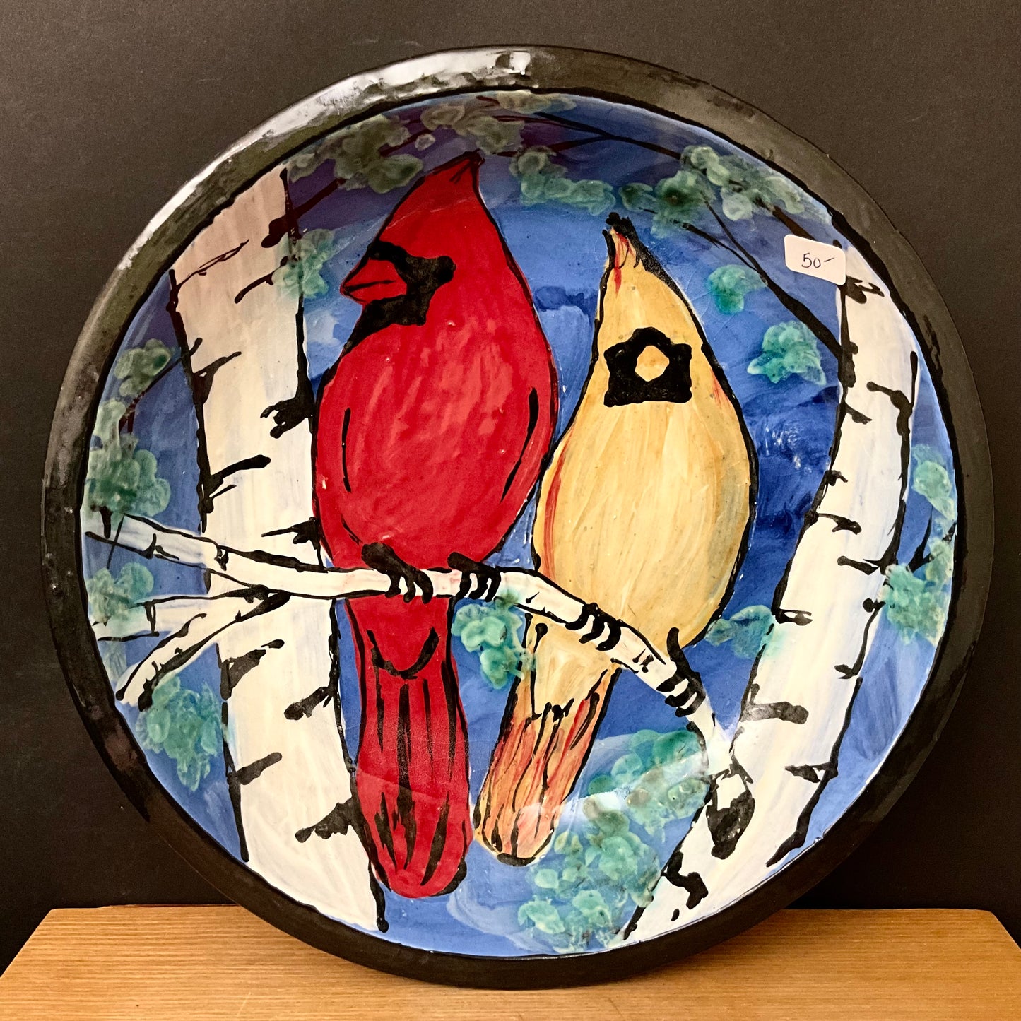 Pie Plate with Cardinal Pair