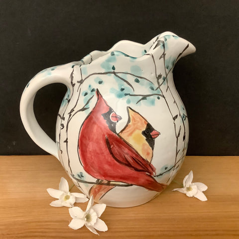 Pitcher with Spring Cardinals