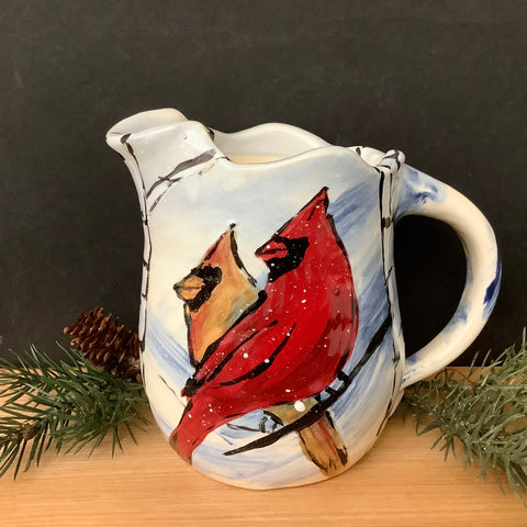 Pitcher with Winter Cardinals