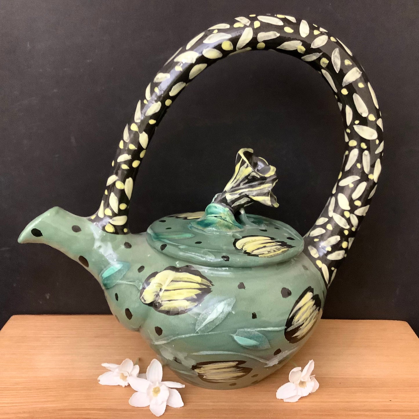 Teapot Green with Black Trim