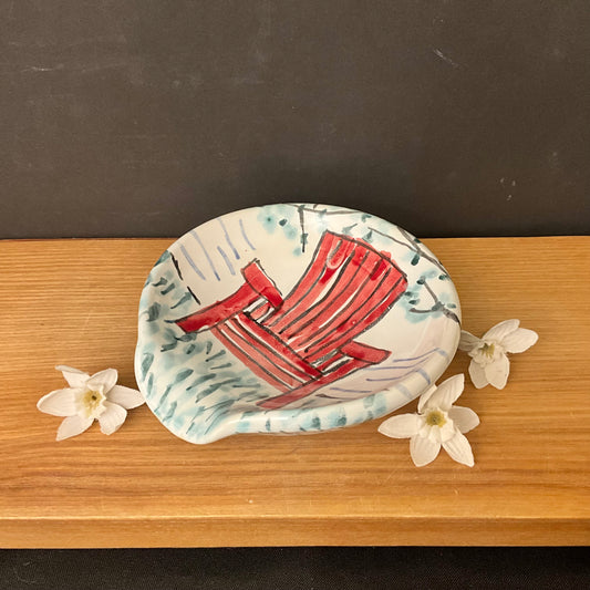 Spoon Rest with Red Adirondack Chair