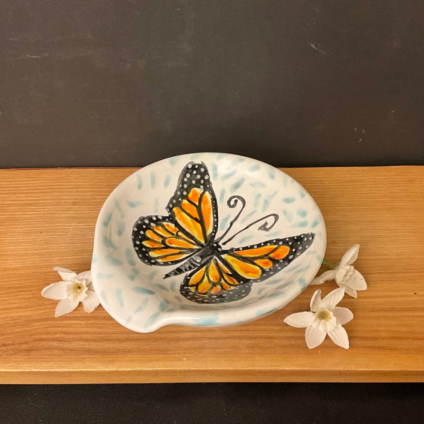 Spoon Rest with Monarch Butterfly