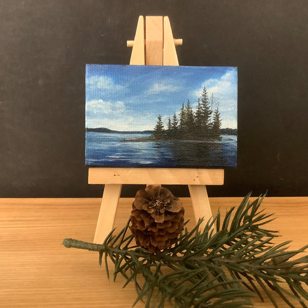 “Stark Lake II” miniature oil on canvas