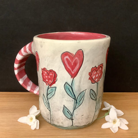 Mug with Heart Tulips