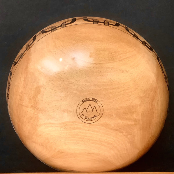 Beech Bowl w Chain Design