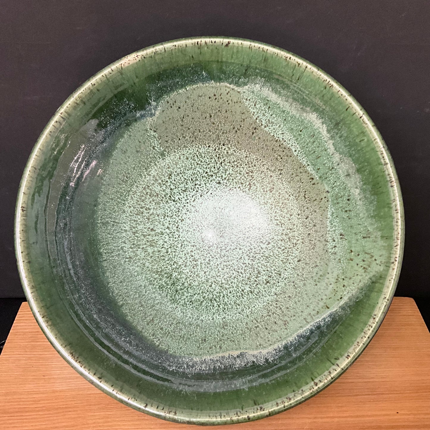 Deep Mixing Bowl in Speckled Green