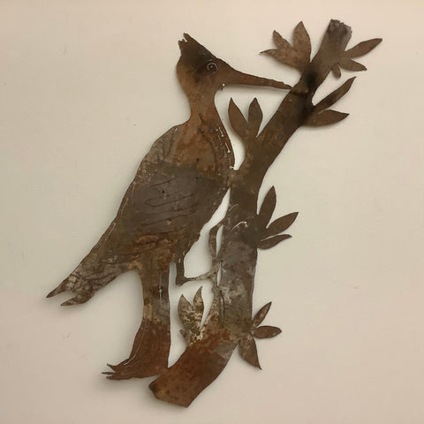 “Woodpecker in Tree” Metal Wall Art