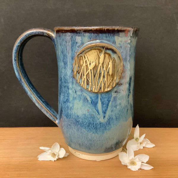 Mug Cattails Design Blue