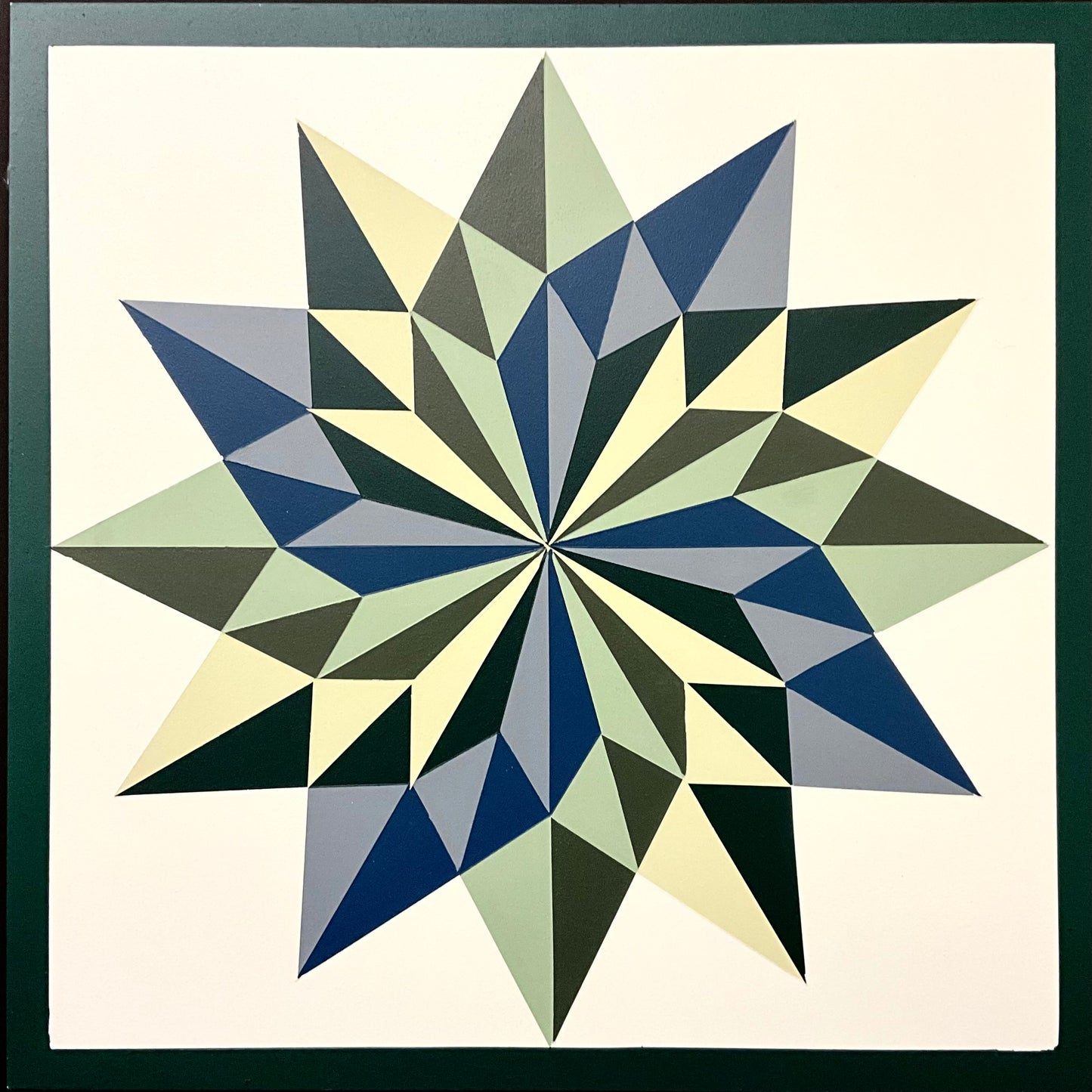 Barn Quilt Green Love Blossom 2’ x 2’
