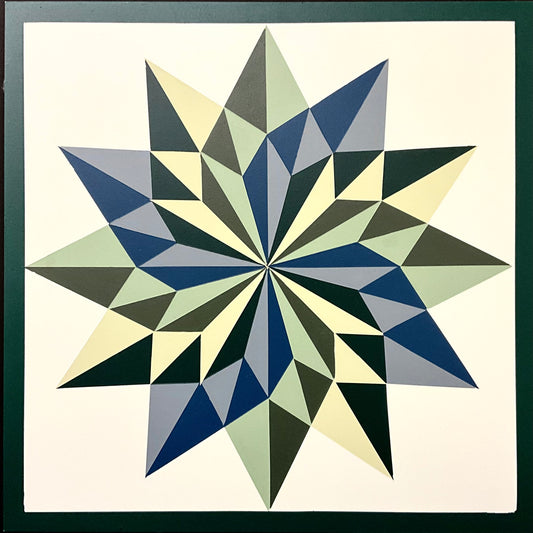 Barn Quilt Green Love Blossom 2’ x 2’