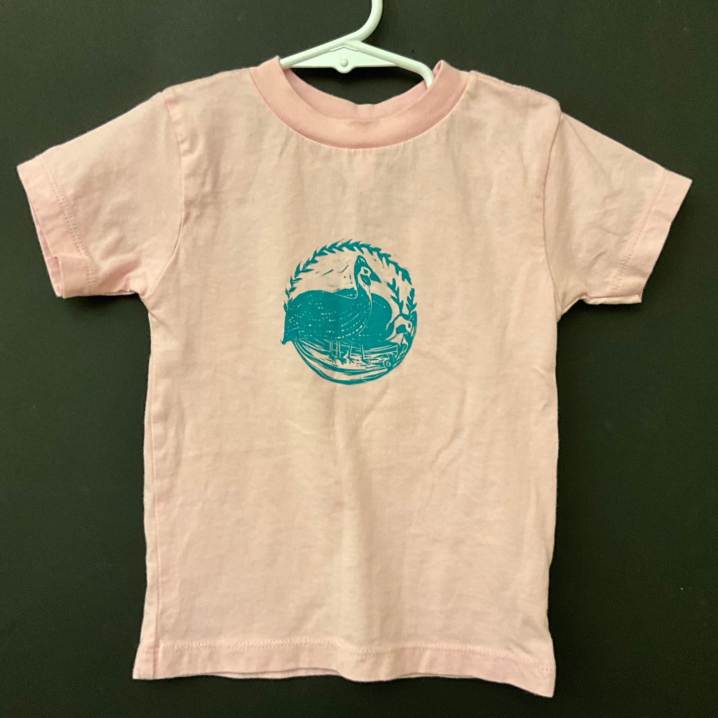 T-Shirt “Guinea Hens/ Oxbow Lake” Pink, Size 2