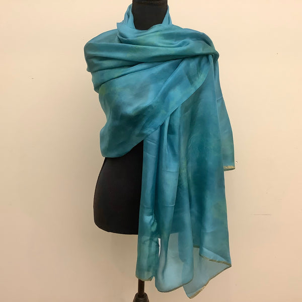 “Alchemy” Wrap Scarf in Kingfisher Blue